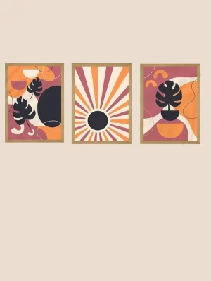 Sunset Bliss: Tropical Boho Wall Art Collection