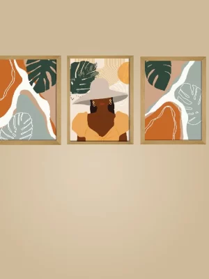 Boho Art Set of 3- Handcrafted Paintings