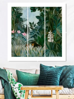 Lush Jungle Triptych Canvas Art