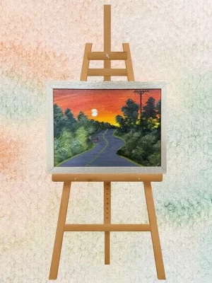 Sunset Road Landscape Scenic Painting