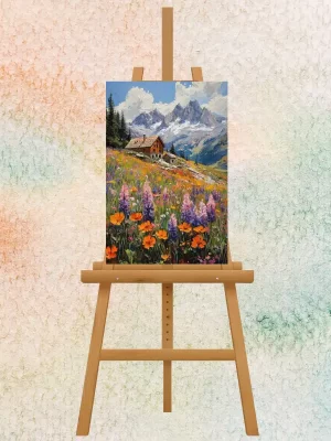 Alpine Cabin and Mountain Wildflowers - KN01_3
