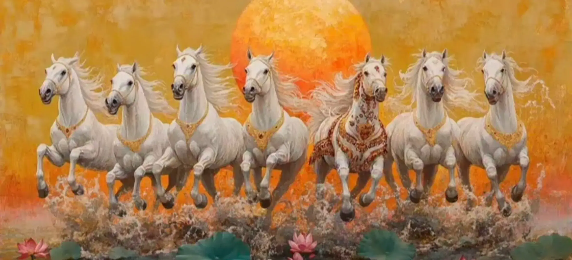 Galloping White Horses in Warm Light - KN24_1 - Image 2